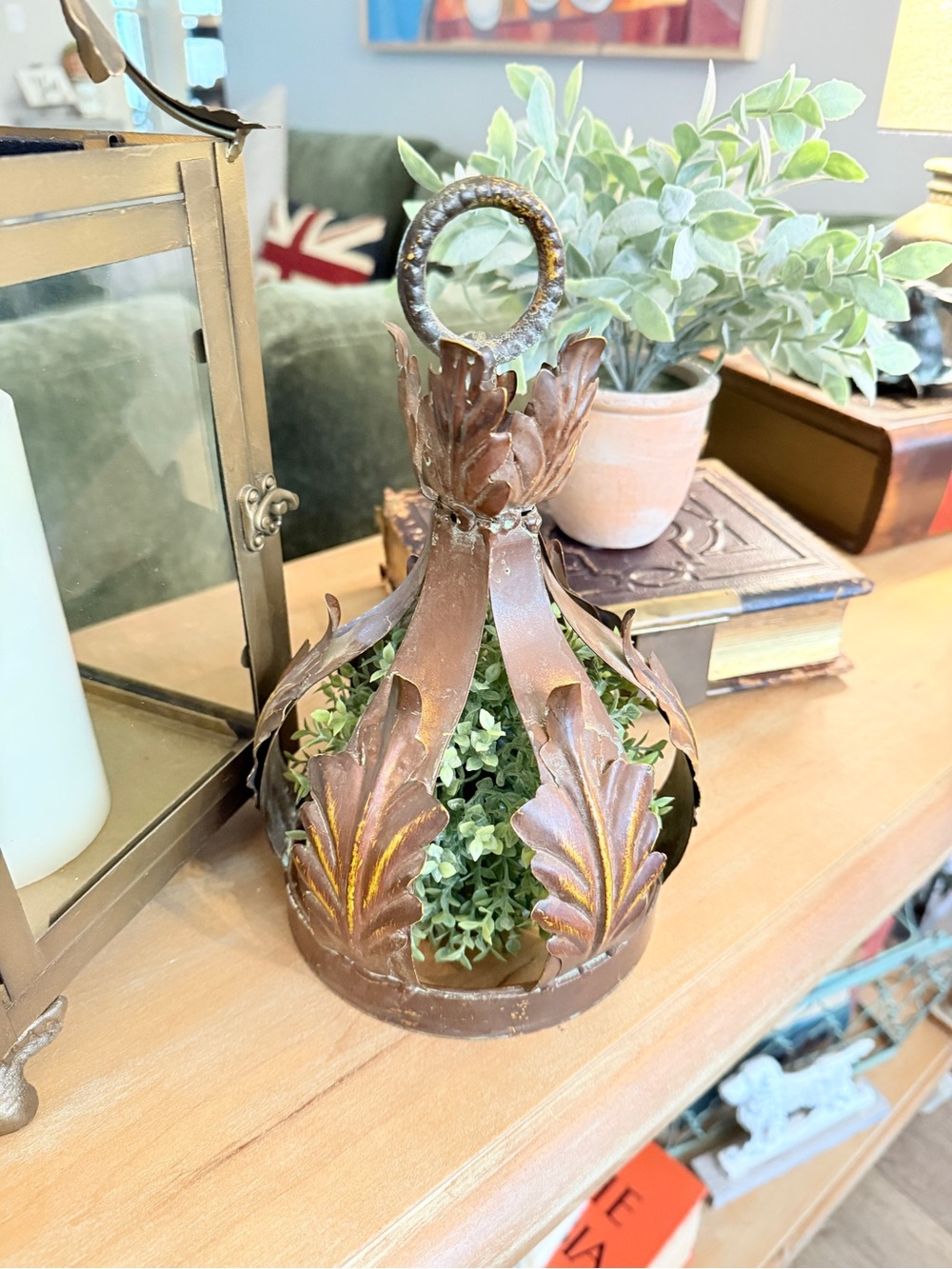 Ornate Copper Metal Decorative Crown Accent - Picture 3 of 16